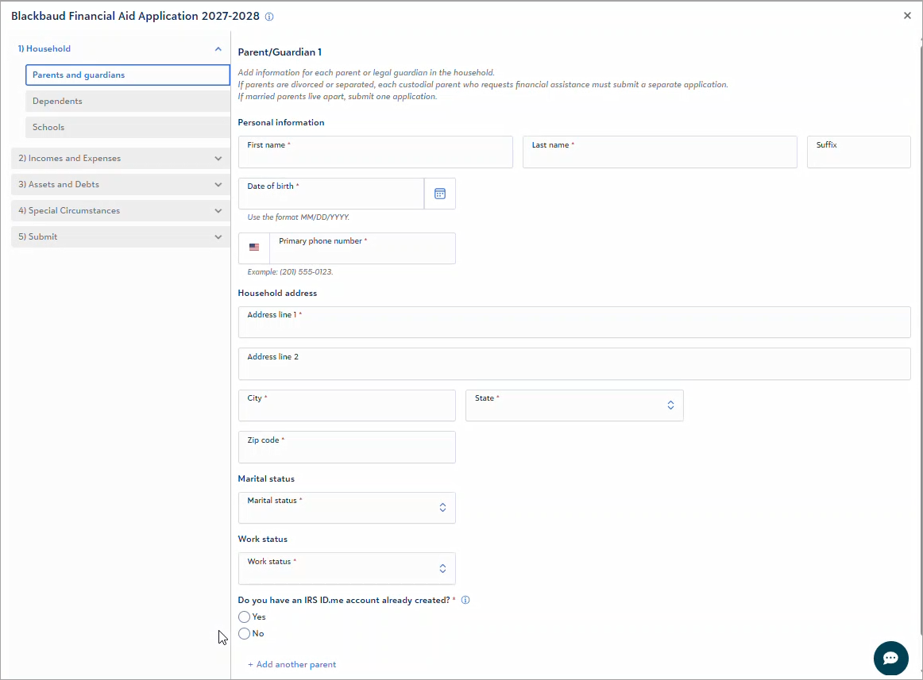 Blackbaud Financial Aid Management application
